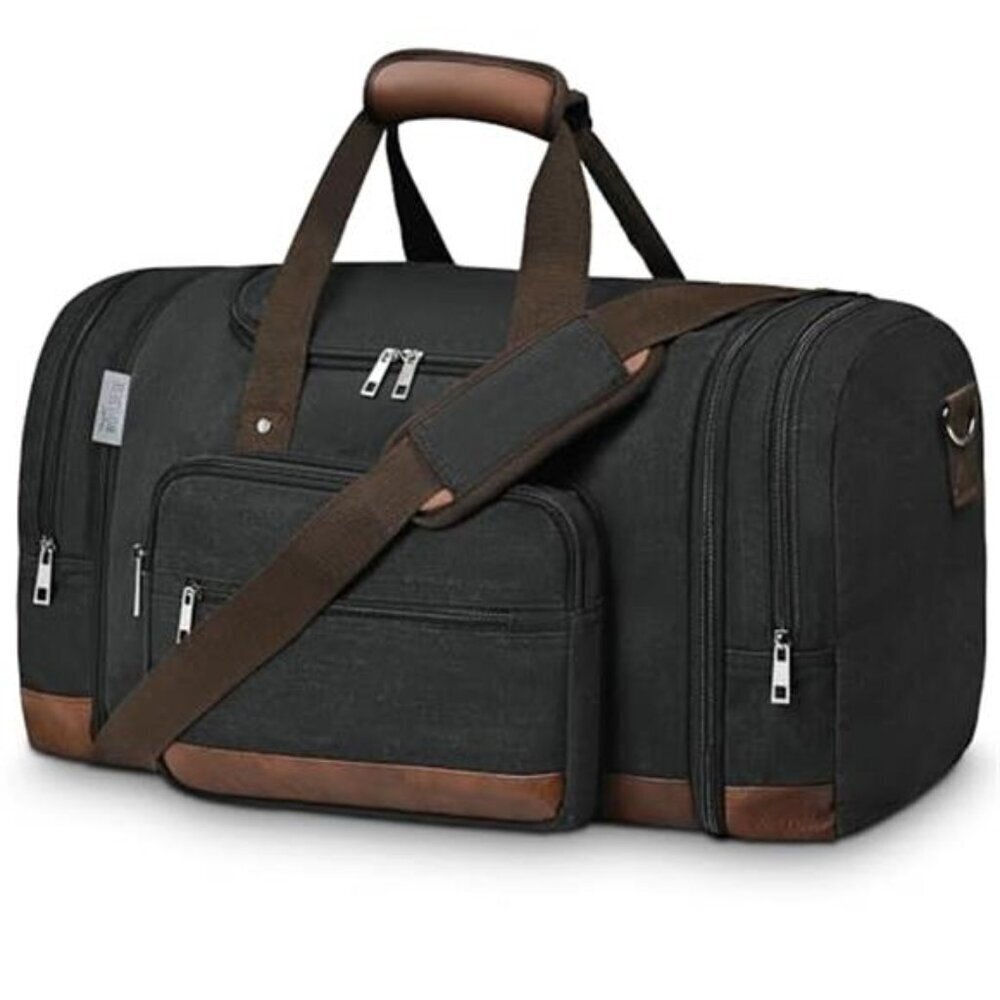 Canvas Duffle Bag 50L Expandable Travel Gym Overnight